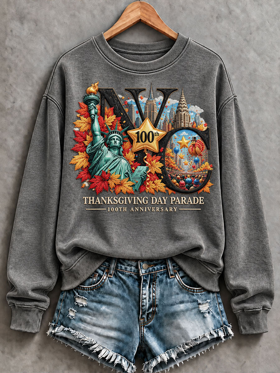 Women's Thanksgiving Parade Print Casual Sweatshirt