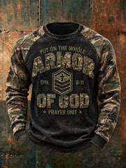 Men's Faith-Inspired Pattern Camouflage Element Design Casual Sweatshirt