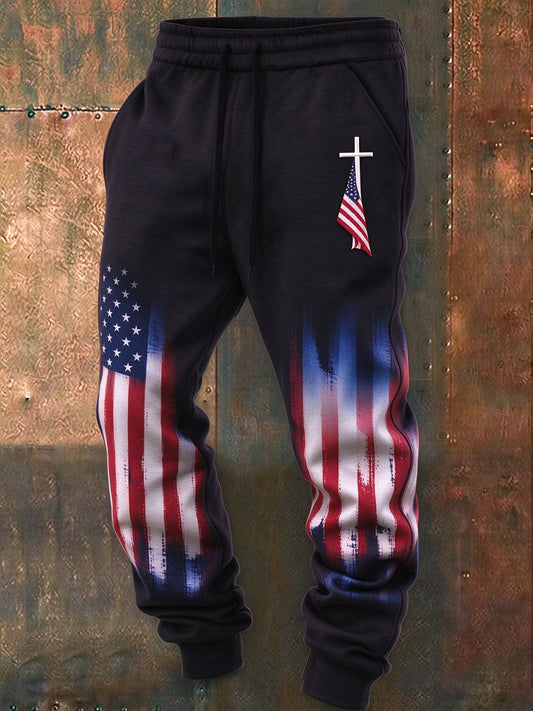 Men's Cross Print Casual Pants