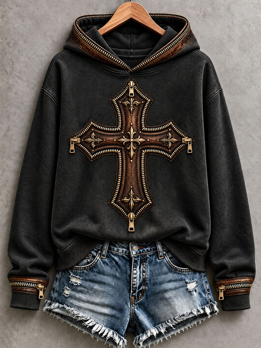 Women's Christian Art Cross Hoodie