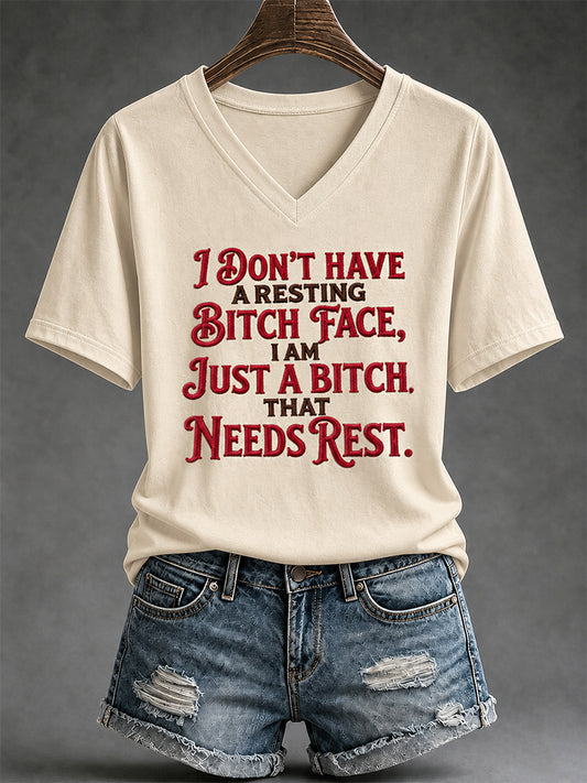 Women's Sassy & Sarcastic Funny Graphic Print V-Neck Tee