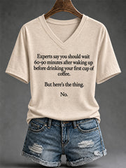 Women's Sassy & Sarcastic Funny Graphic Print V-Neck Tee