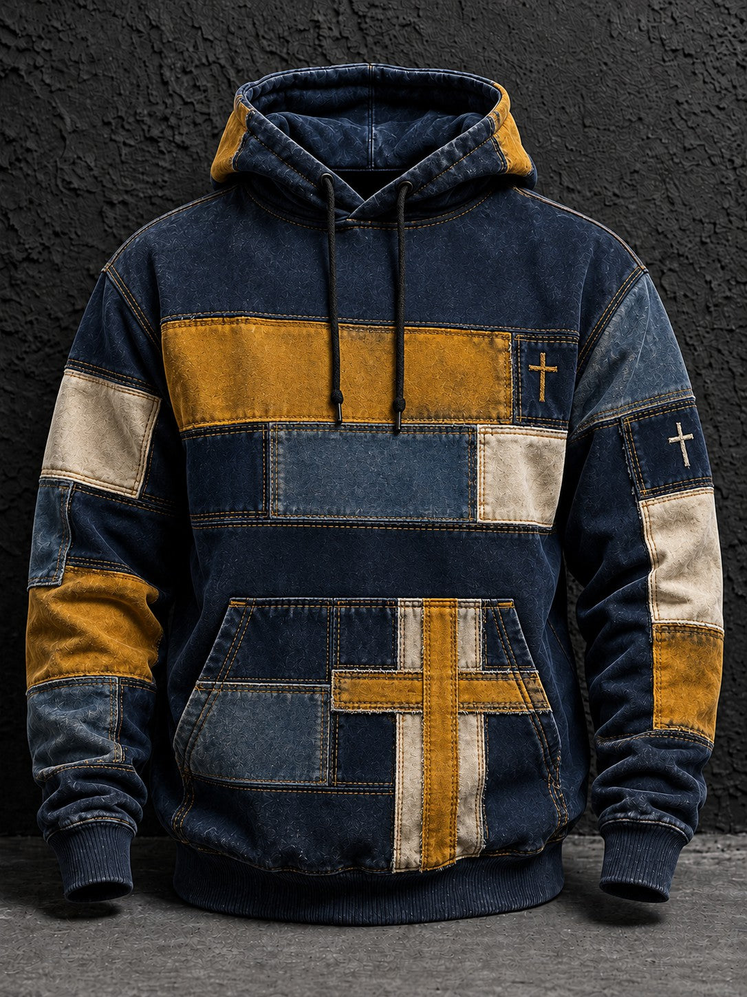 Men's Faith Cross Printed Hoodie