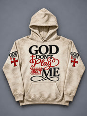 Men's God Don't Play About Me Print Oversized Drop-Shoulder Hoodie