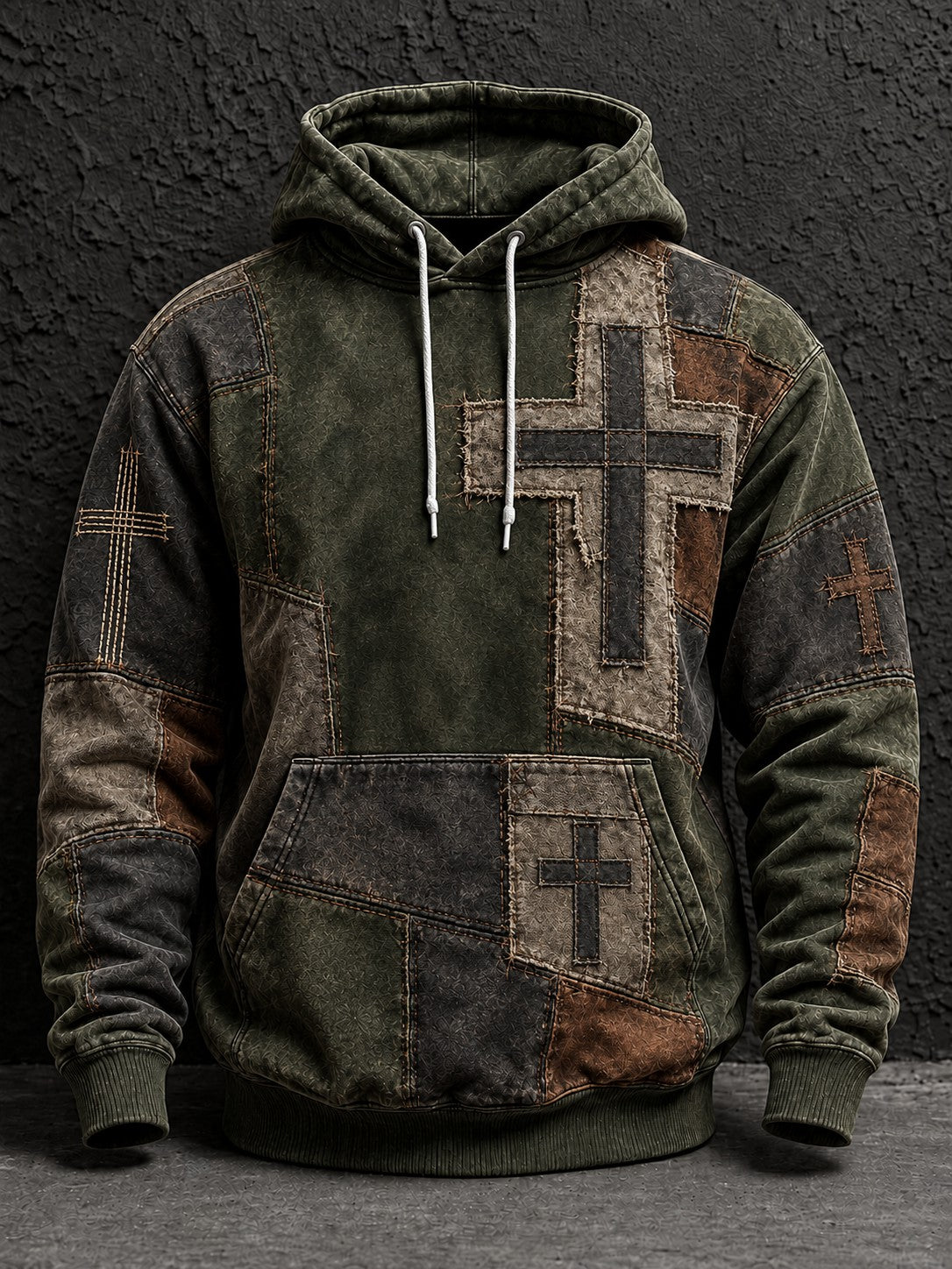 Men's Faith Cross Printed Hoodie