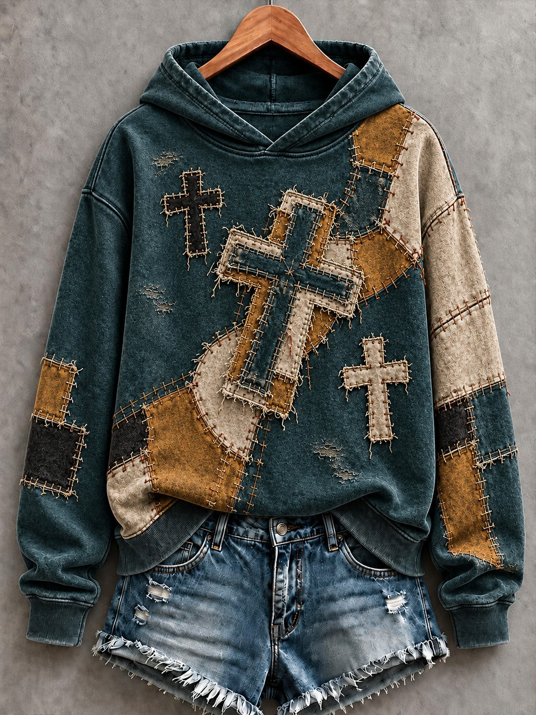 Women's Faith Cross Printed Hoodie