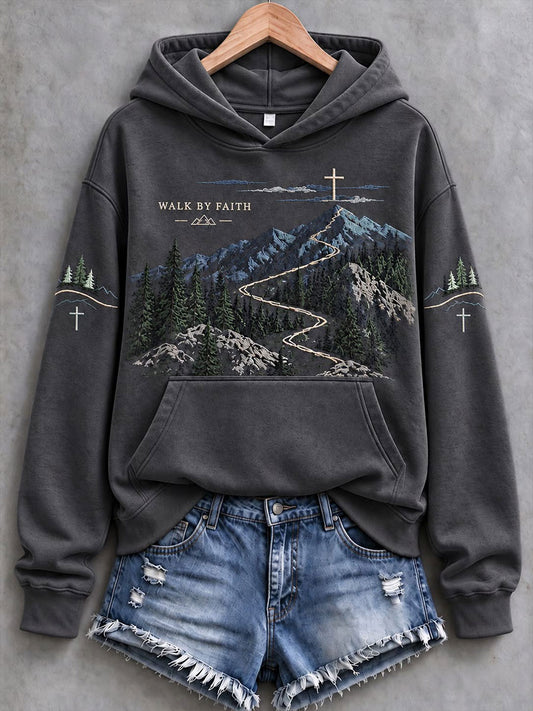 Women's Walk By Faith Not By Sight Print Hoodies