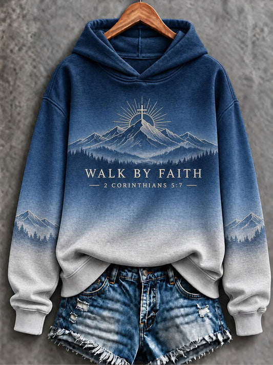 Women's Walk By Faith Not By Sight Print Regular Sweatshirt
