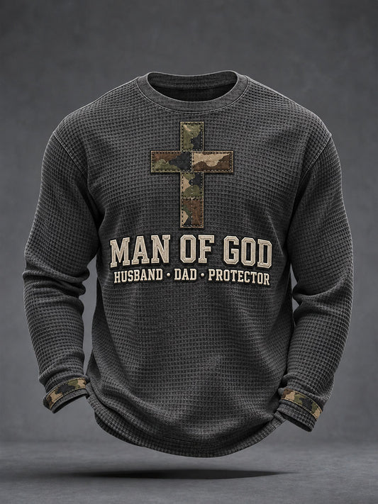 Men’s Man of God Waffle Long-Sleeve T-Shirt