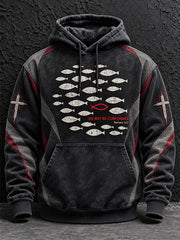 Men's Vintage Do Not Be Conformed Cross Print Hoodie
