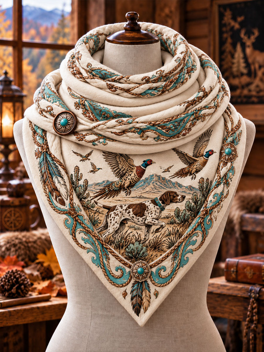 Vintage Hunting Culture Triangle Scarf