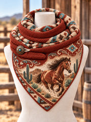 Unisex Retro Western Buffalo Print Scarf