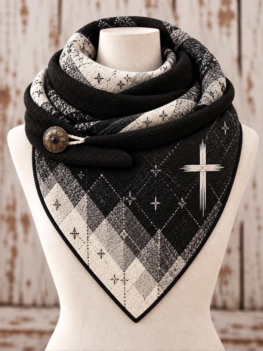 Christian Cross Triangle Scarf