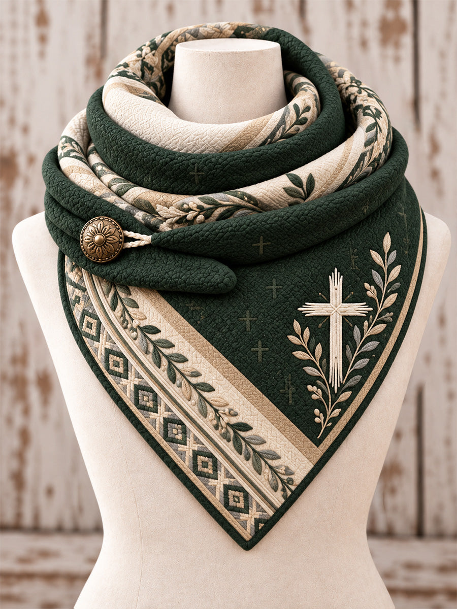 Christian Cross Triangle Scarf