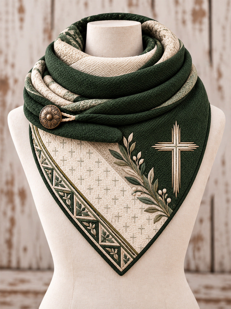 Christian Cross Triangle Scarf