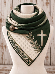 Christian Cross Triangle Scarf